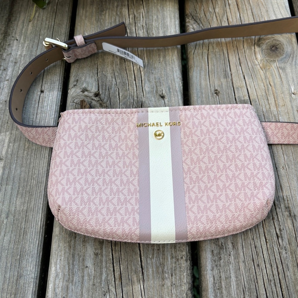 Michael Kors Pink MK Logo Belt Bag Fanny Pack L/XL Style 556203C NWT